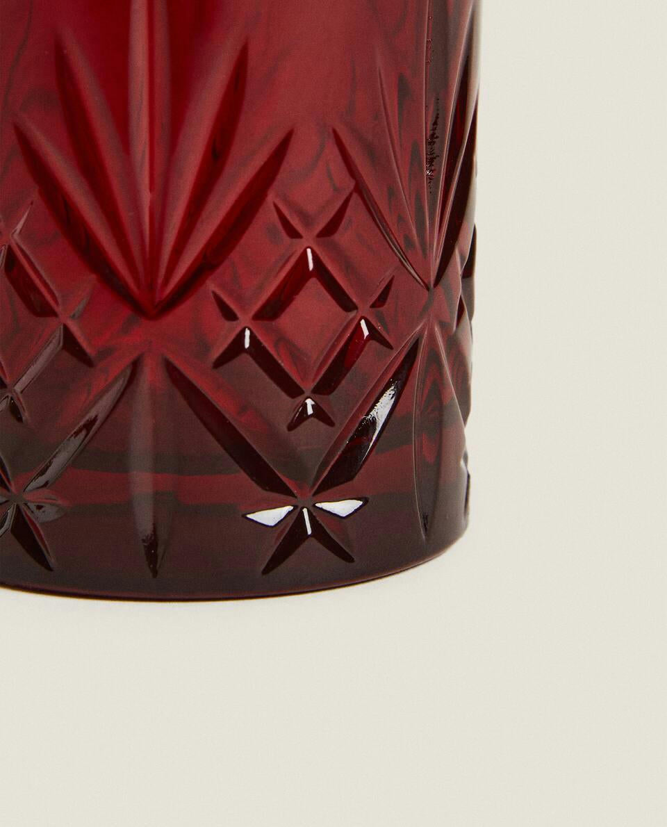 CHRISTMAS CRYSTALLINE ENGRAVED SHOT GLASS