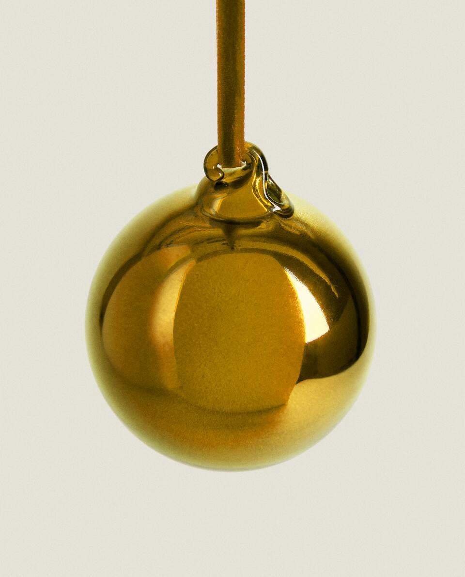 SPARKLY GLASS CHRISTMAS BAUBLE DECORATION