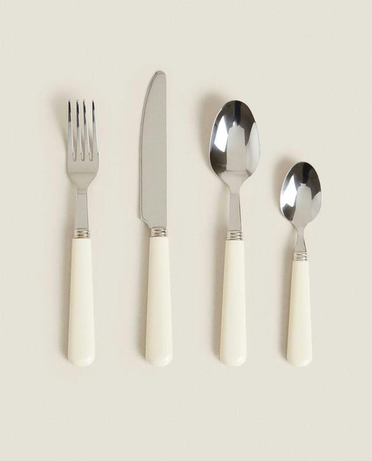 CUTLERY SET WITH HANDLE DETAIL (SET OF 4)