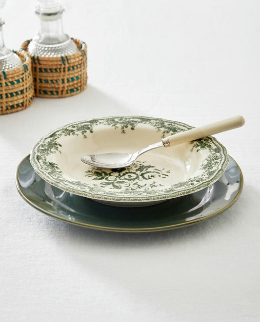 FLORAL EARTHENWARE SOUP PLATE