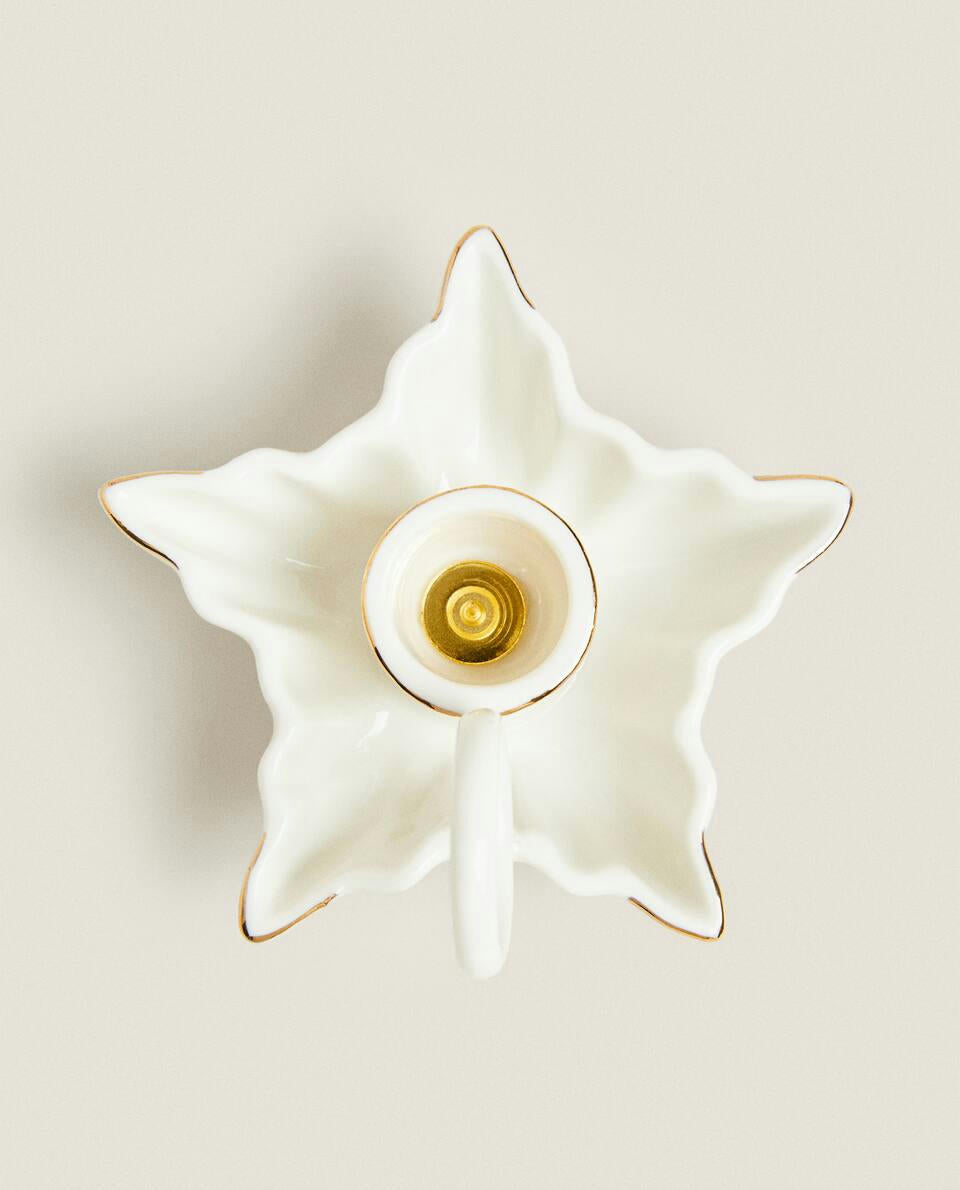CHRISTMAS STAR CANDLEHOLDER WITH RIM
