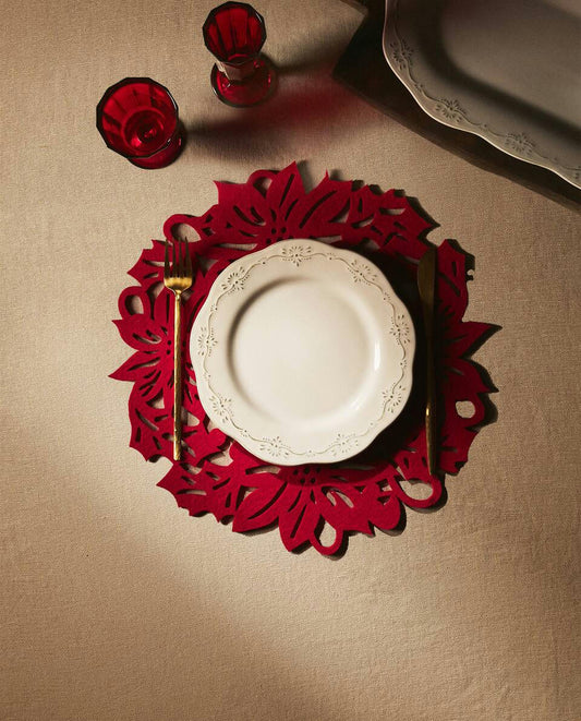 CHRISTMAS FLORAL FELT PLACEMAT