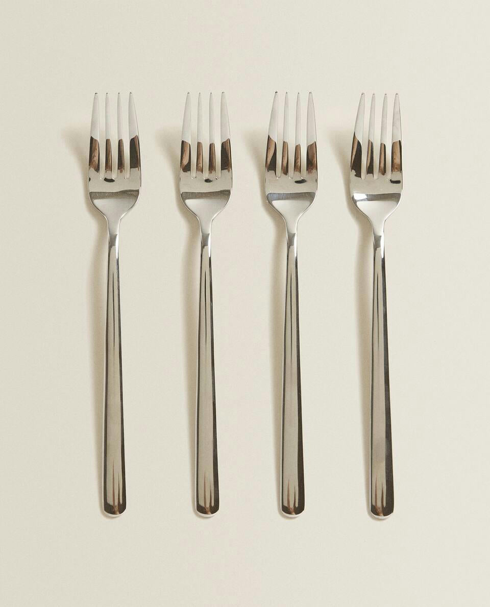 BOX OF 4 SHINY STEEL FORKS