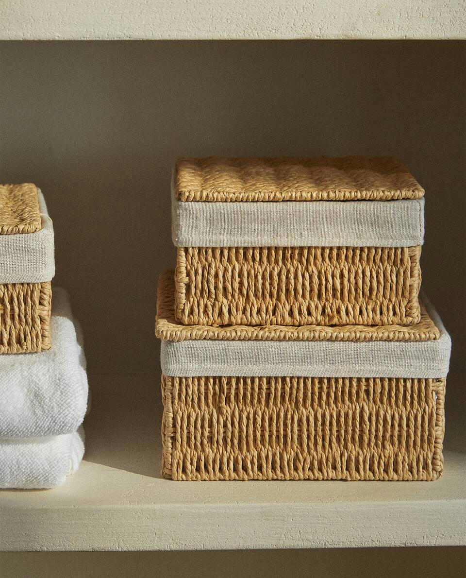BASKET WITH FABRIC LINING
