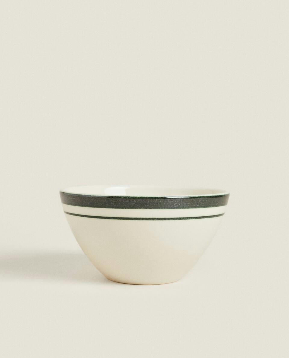 CHRISTMAS STRIPED EARTHENWARE BOWL
