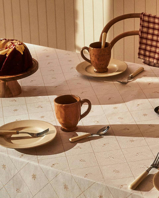 CHRISTMAS SNOW COTTON TABLECLOTH