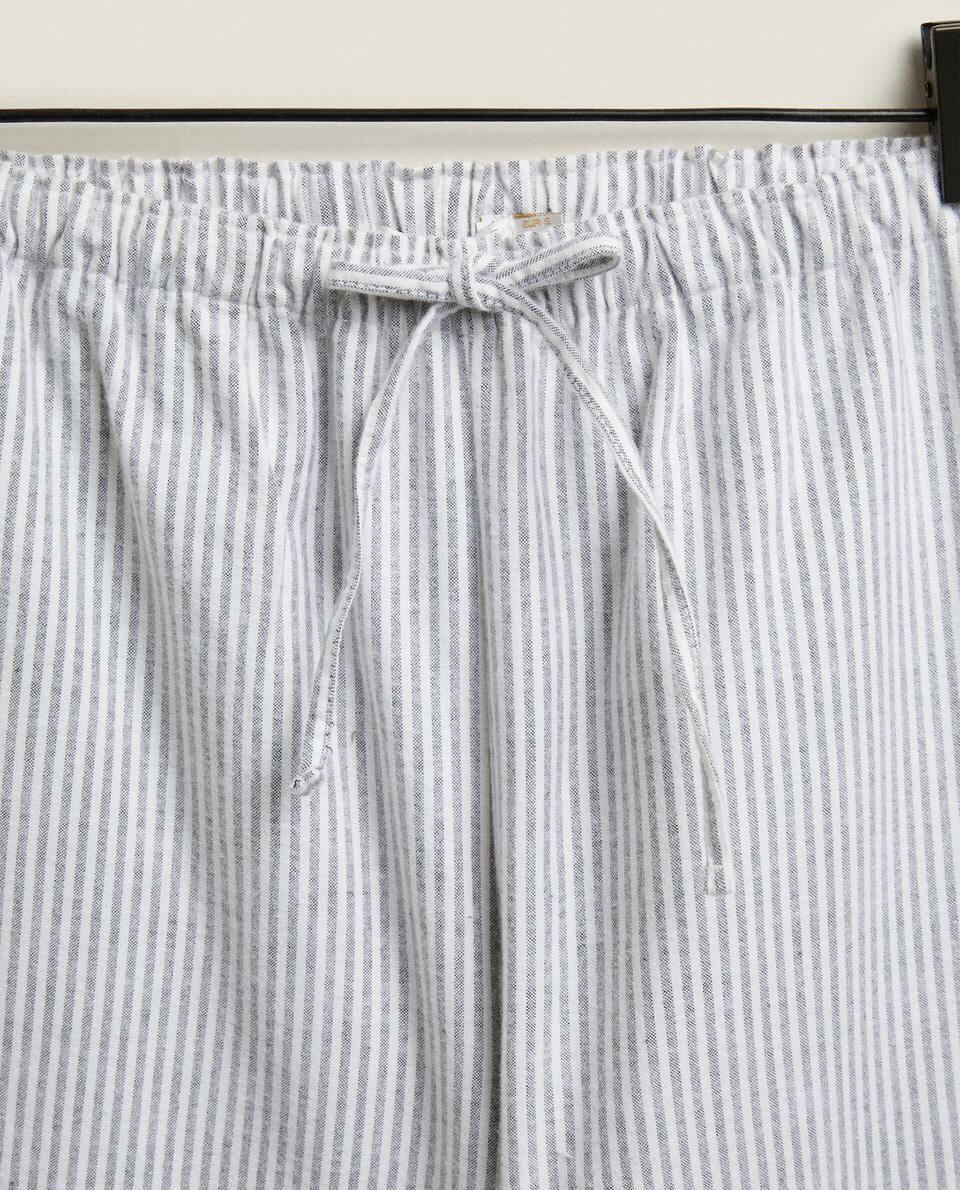 STRIPED FLANNEL PYJAMA BOTTOMS
