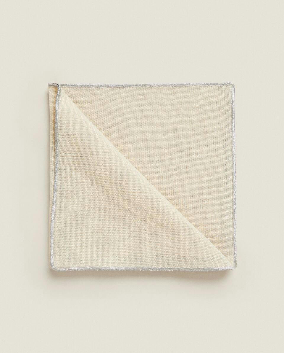 PACK OF GLITTERY COTTON CHRISTMAS NAPKINS (PACK OF 2)
