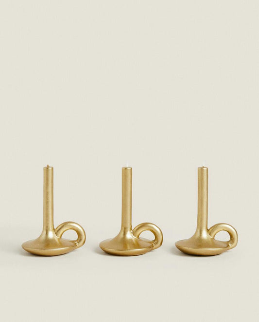PACK OF CHRISTMAS CYLINDRICAL CANDLESTICKS (PACK OF 3)