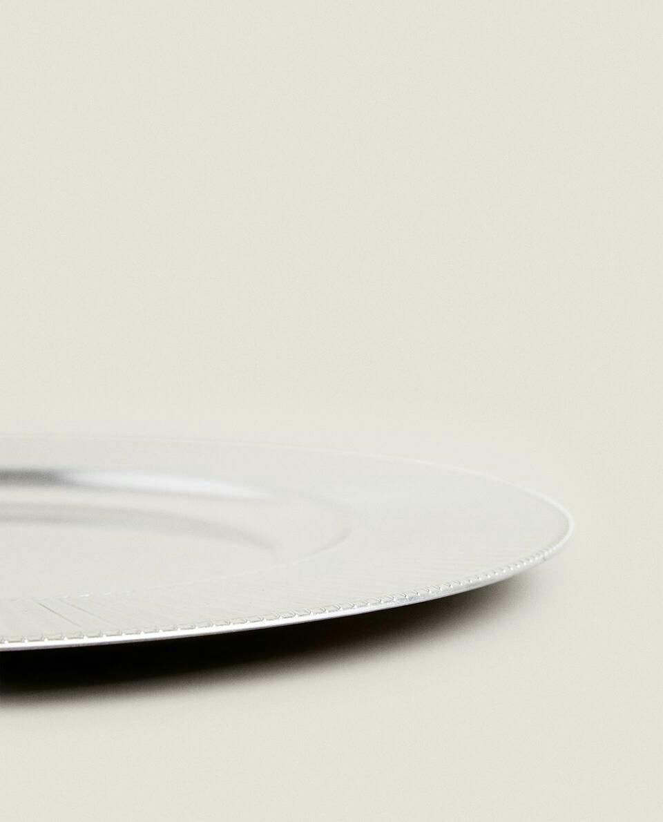 GOLD STRIPED CHRISTMAS SERVICE PLATE