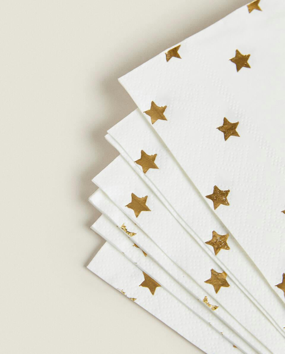 CHRISTMAS STAR PAPER NAPKINS (PACK OF 20)