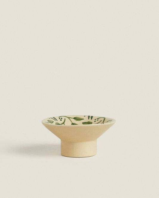 PAINTED CERAMIC CHRISTMAS CANDLESTICK HOLDER