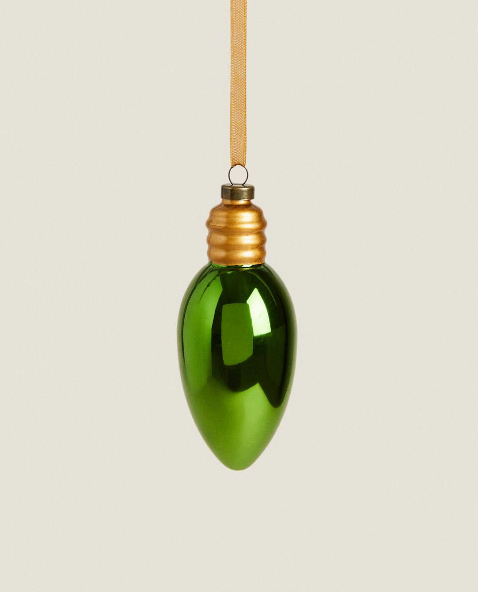 GLASS LIGHT BULB CHRISTMAS DECORATION