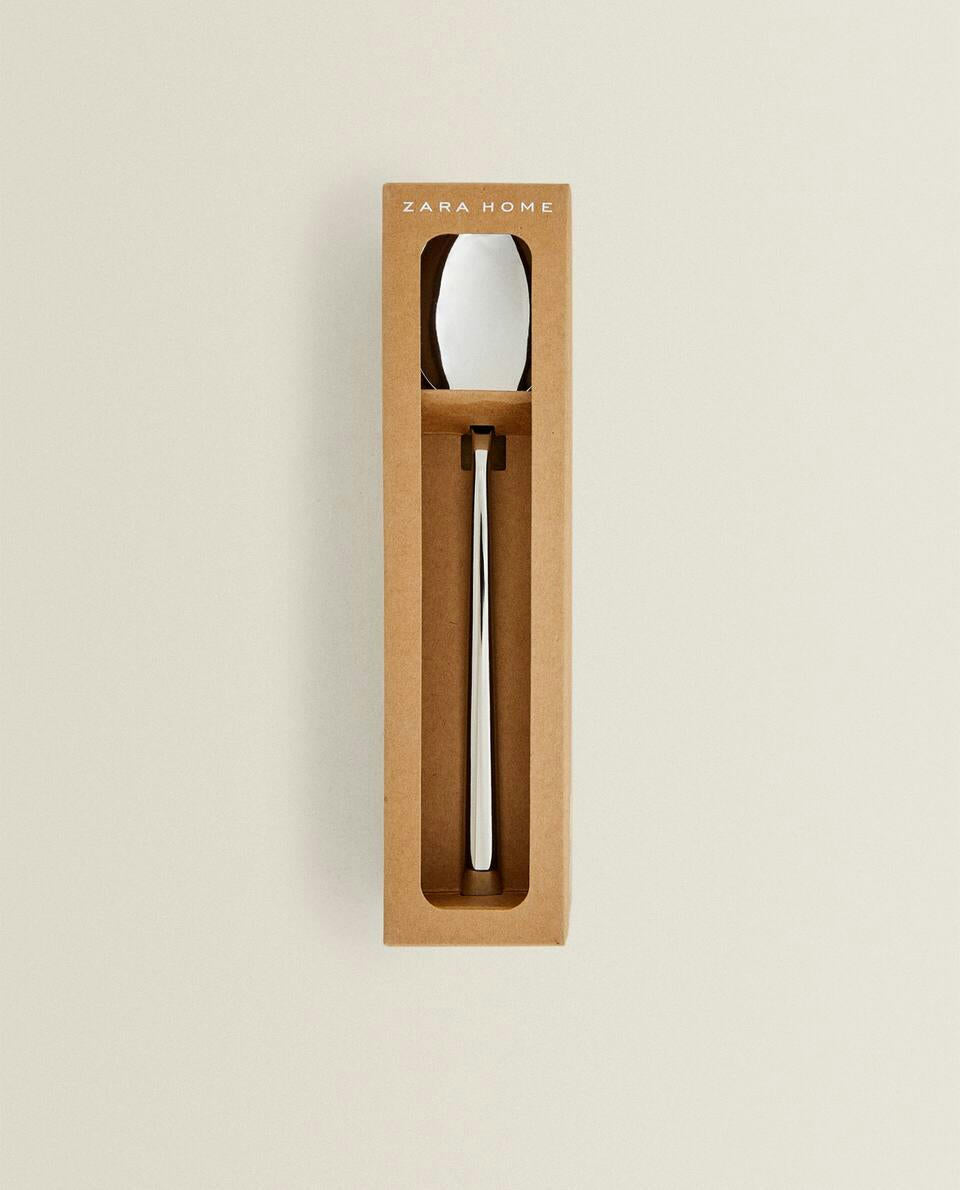 BOX OF 4 SHINY STEEL SPOONS