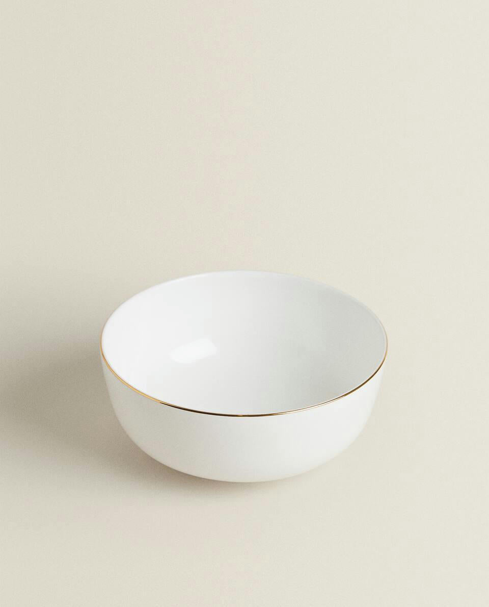 RIMMED BONE CHINA BOWL