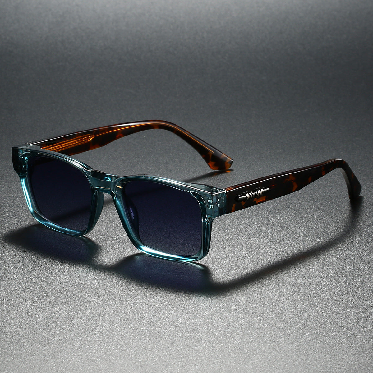 Colorblock-Sonnenbrille mit eckigem Rahmen und polarisierten Gläsern im Retro-Stil