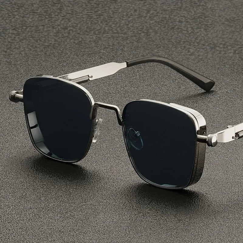 Vintage Steampunk quadratische Brille mit Metallrahmen