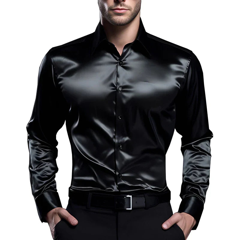 Adrano Satin-Knopfhemd