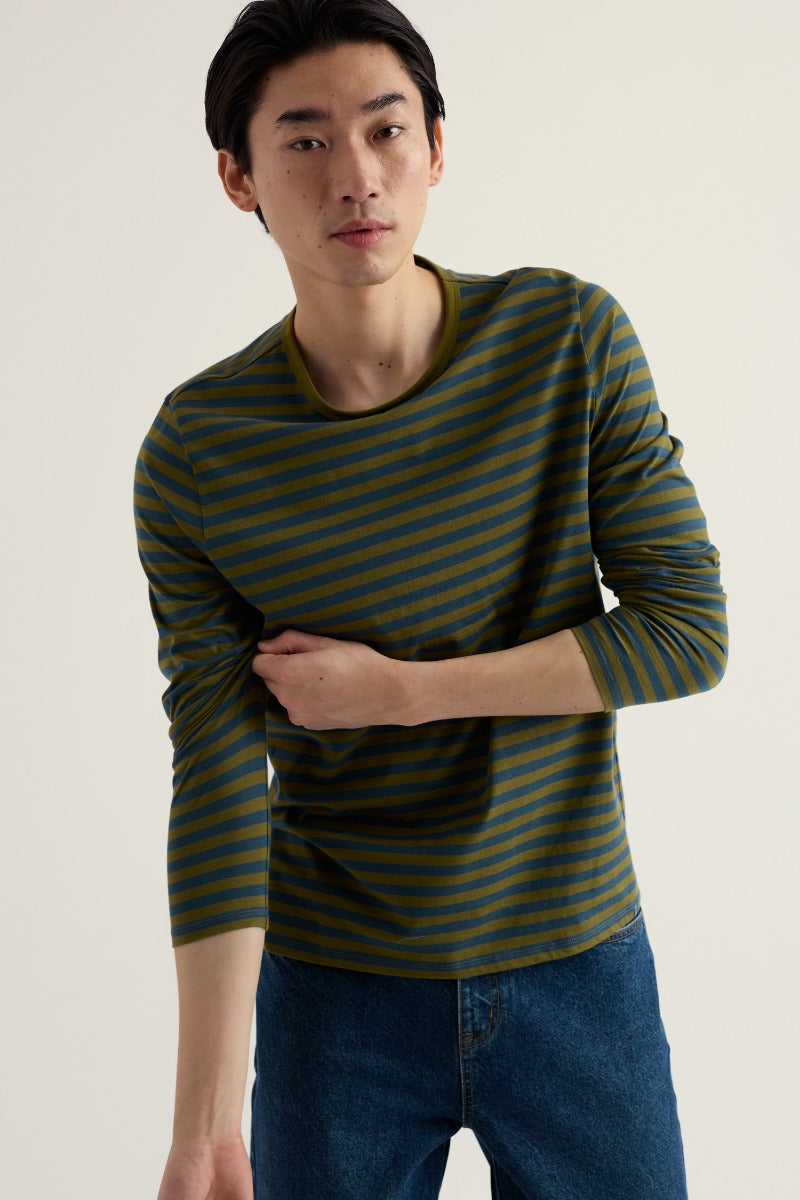 Men's Crew Neck Sailor Shirt in GOTS-Certified Organic Cotton