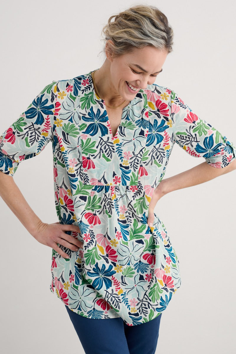 Op Art Organic Cotton Tunic Top