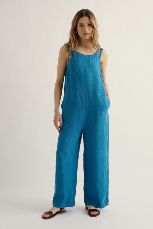 Salt Air Wide Leg Linen Jumpsuit