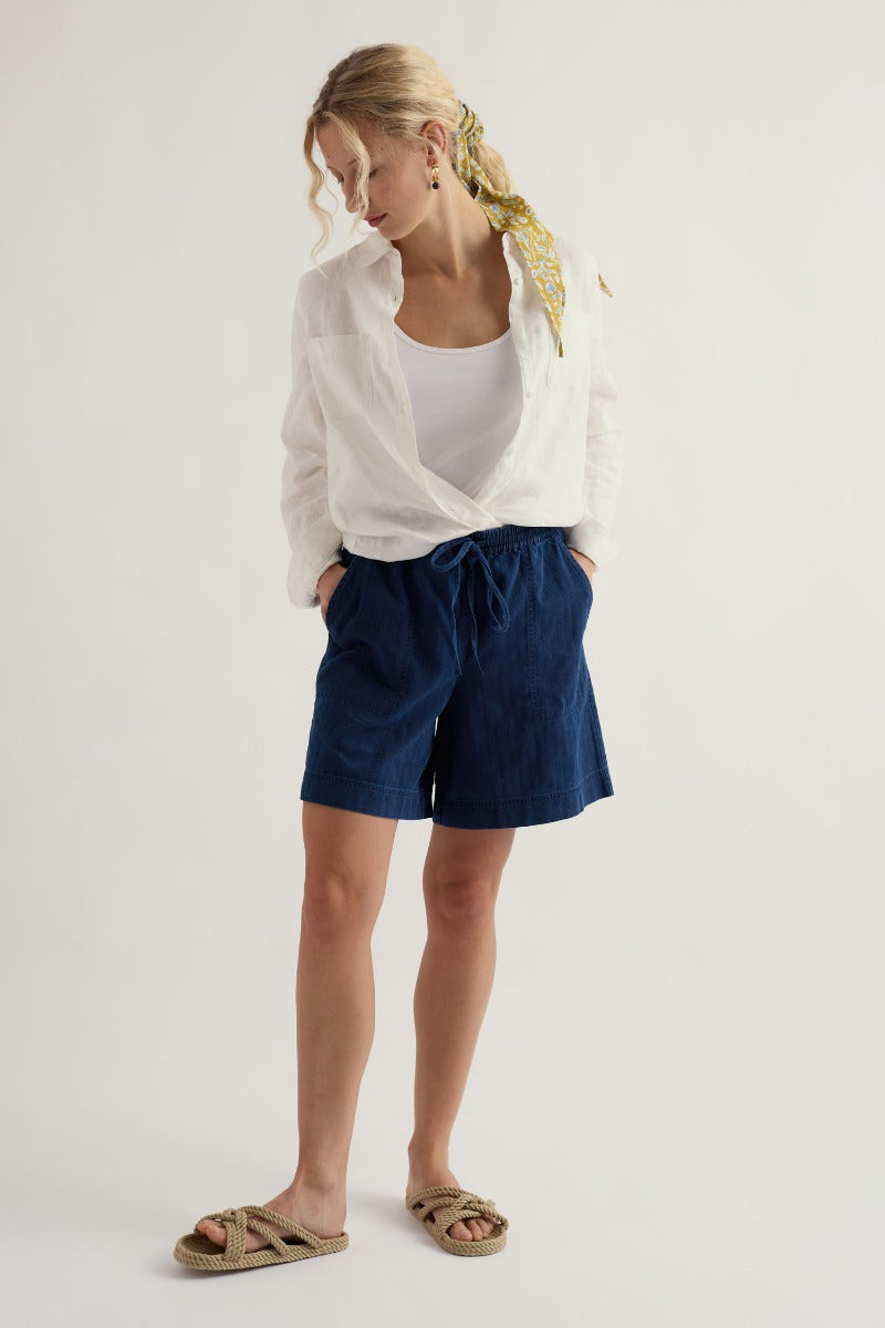 Eskelli Wide Leg Denim Shorts