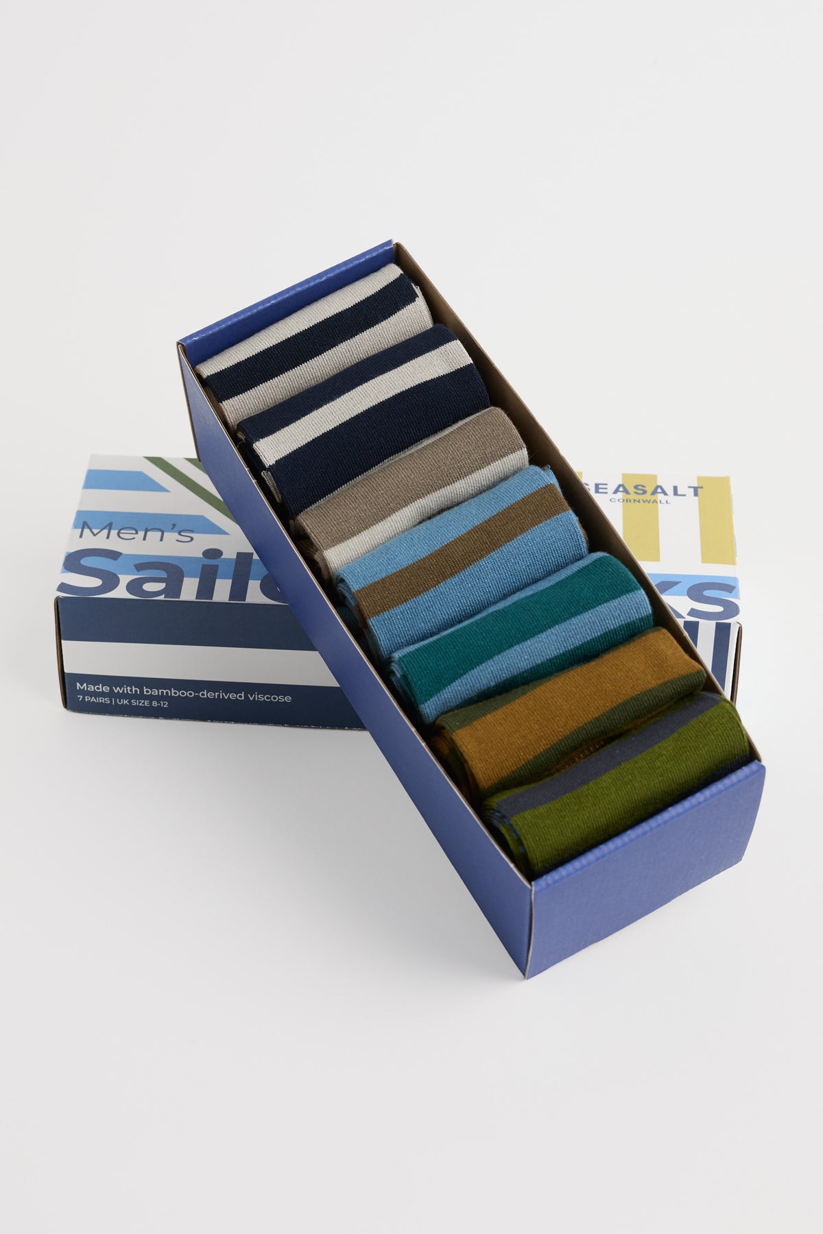 Gift Box of 7 Men's Striped Sailor Socks