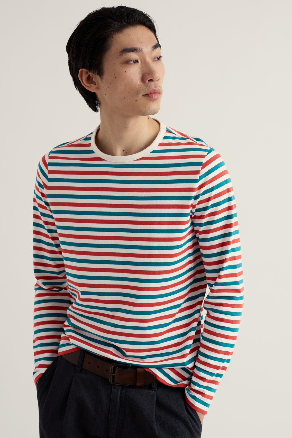 Men's Crew Neck Sailor Shirt in GOTS-Certified Organic Cotton