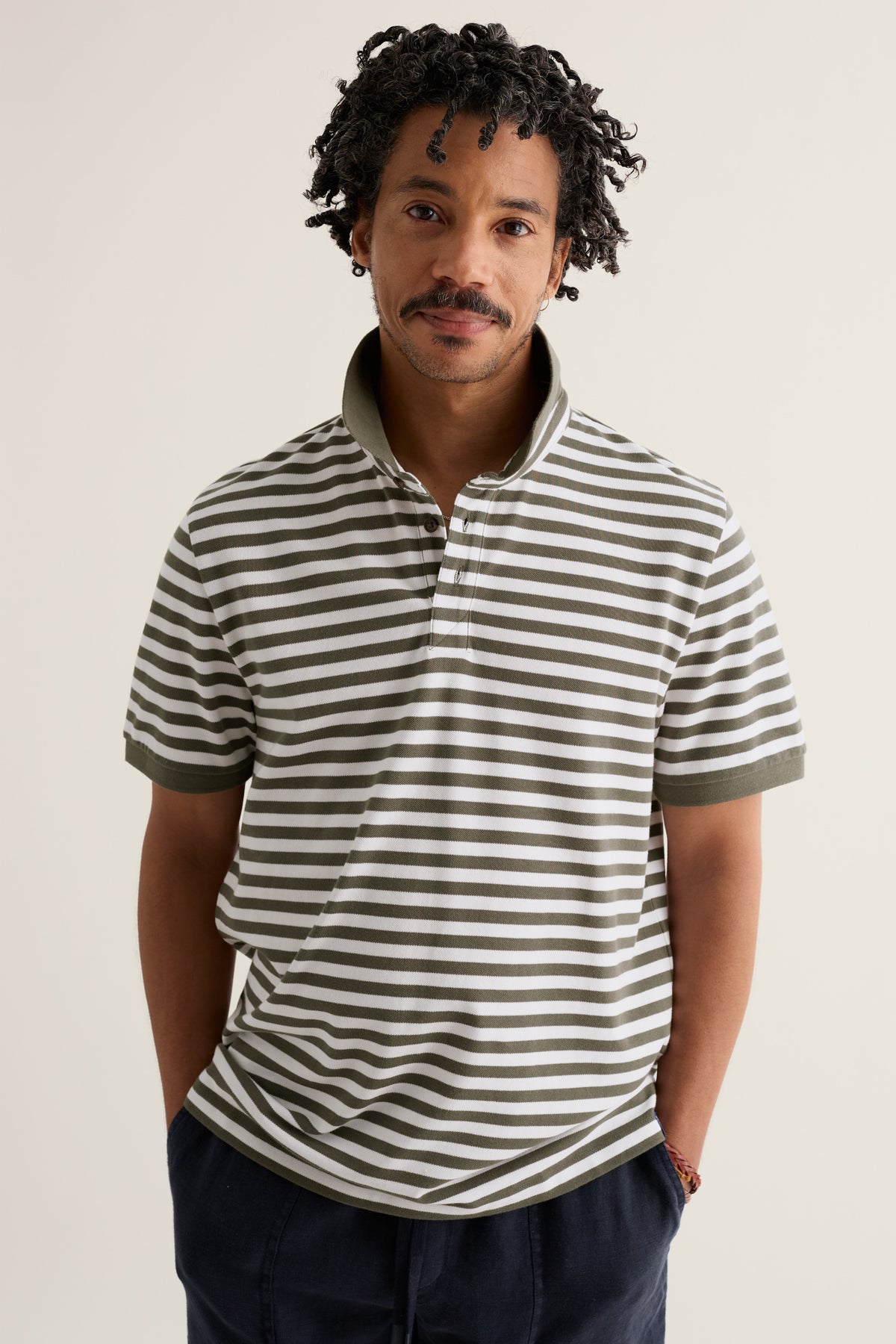 Men's Balefire Striped Polo in Organic Cotton