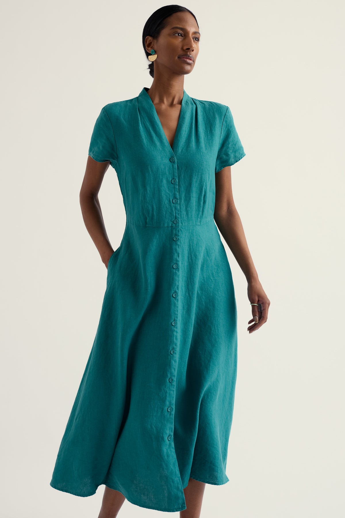 Carved Wood Midi Dress