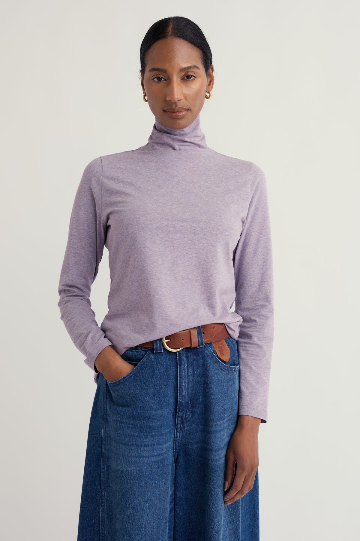 Landing Roll Neck Top in GOTS-Certified Organic Cotton