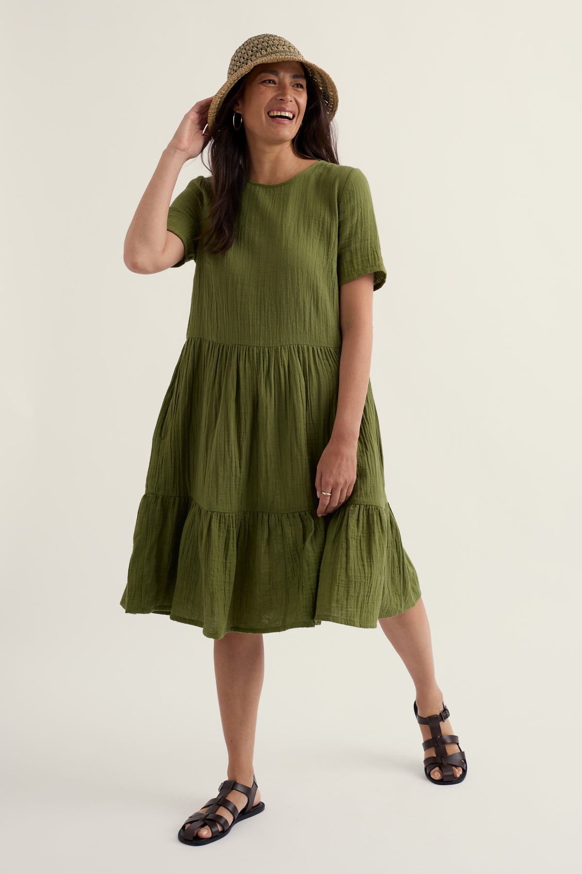 Pebble Comb Double Cloth Dress