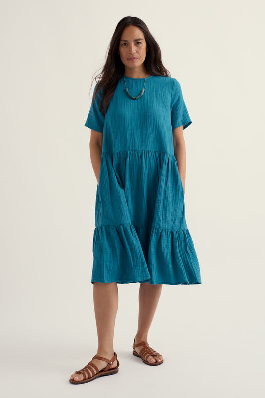 Pebble Comb Double Cloth Dress