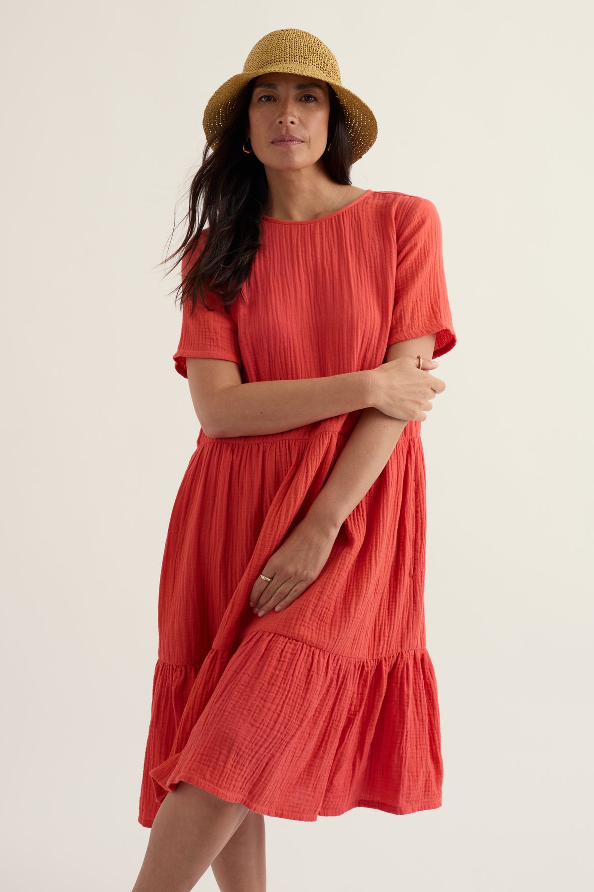 Pebble Comb Double Cloth Dress