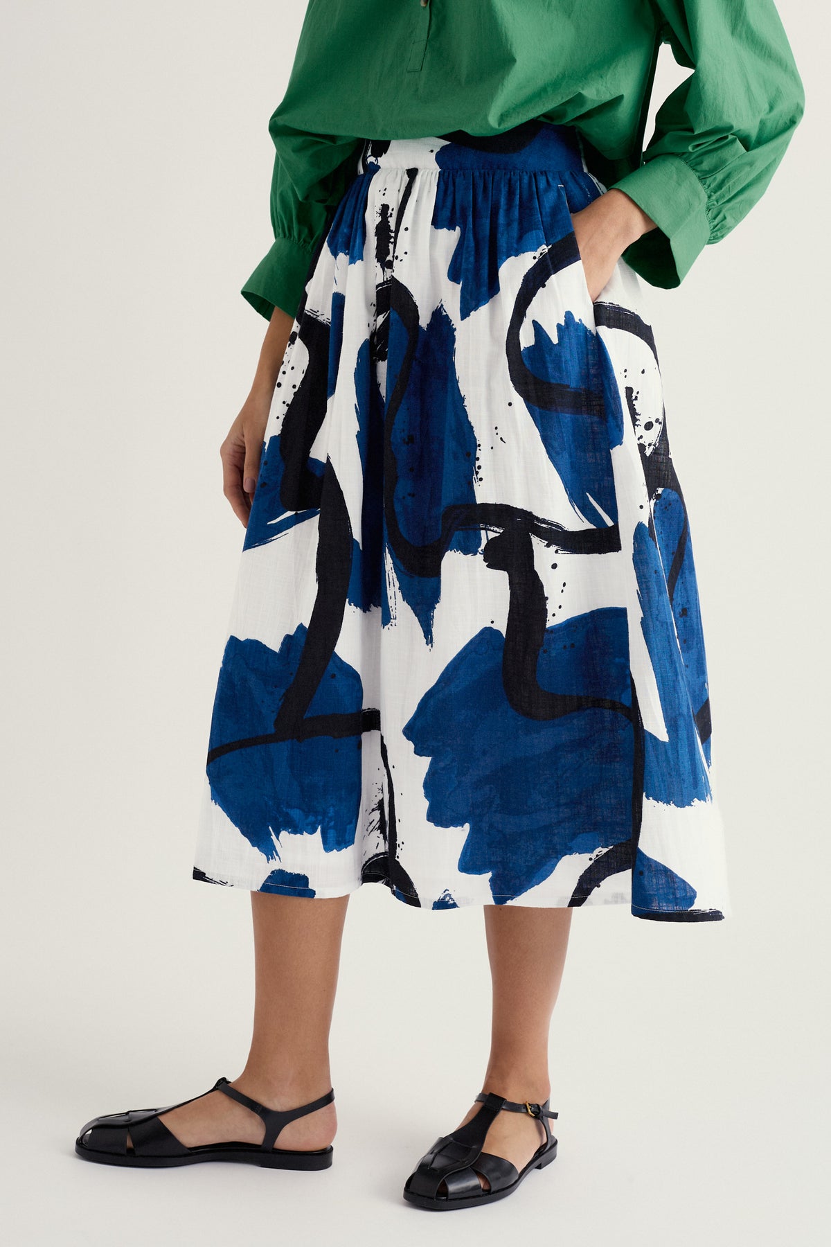Mevagissey Midi Skirt in Organic Cotton