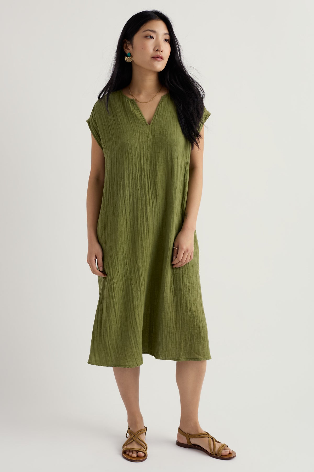 Sand Patterns Dress in GOTS-Certified Organic Cotton