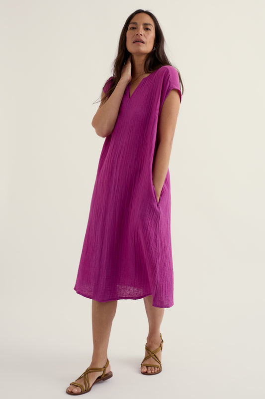 Sand Patterns Dress in GOTS-Certified Organic Cotton