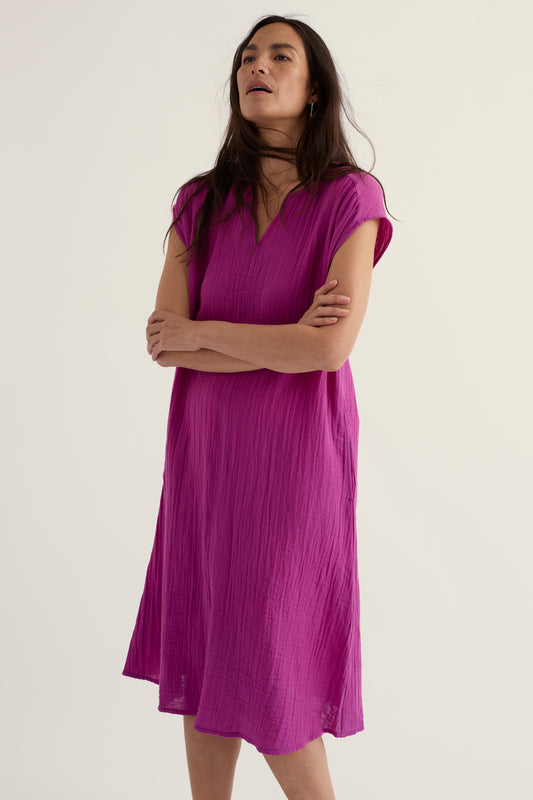 Sand Patterns Dress in GOTS-Certified Organic Cotton