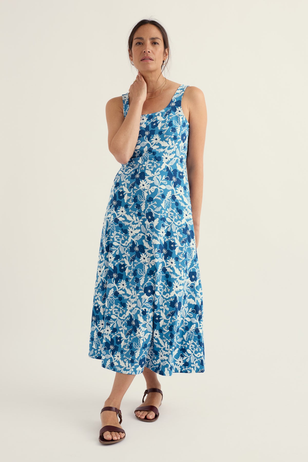 Sun Gleam Jersey Midi Dress
