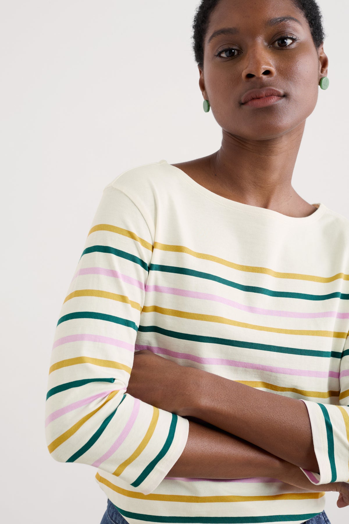Sailor 3/4 Sleeve Top in GOTS-Certified Organic Cotton Jersey