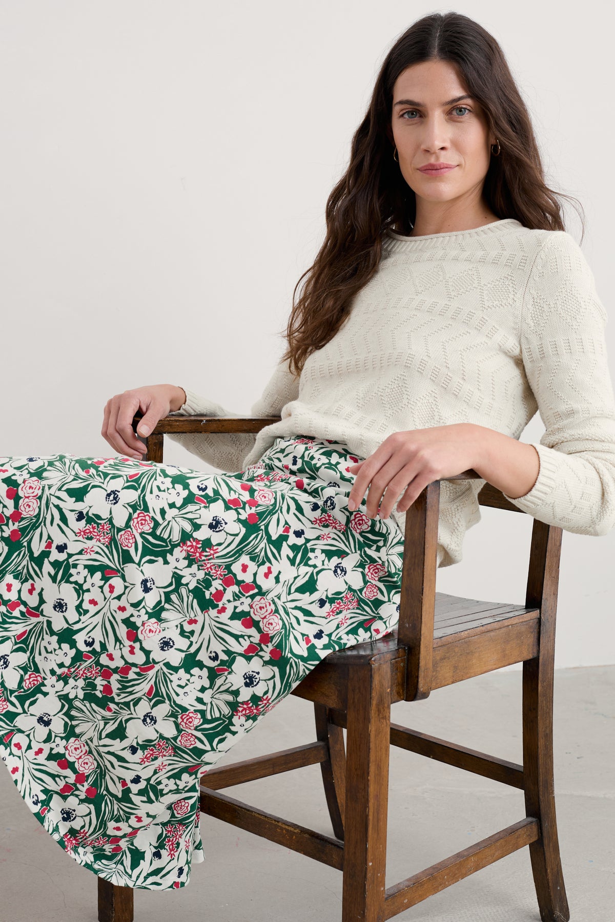 Rose A-Line Calf Length Skirt