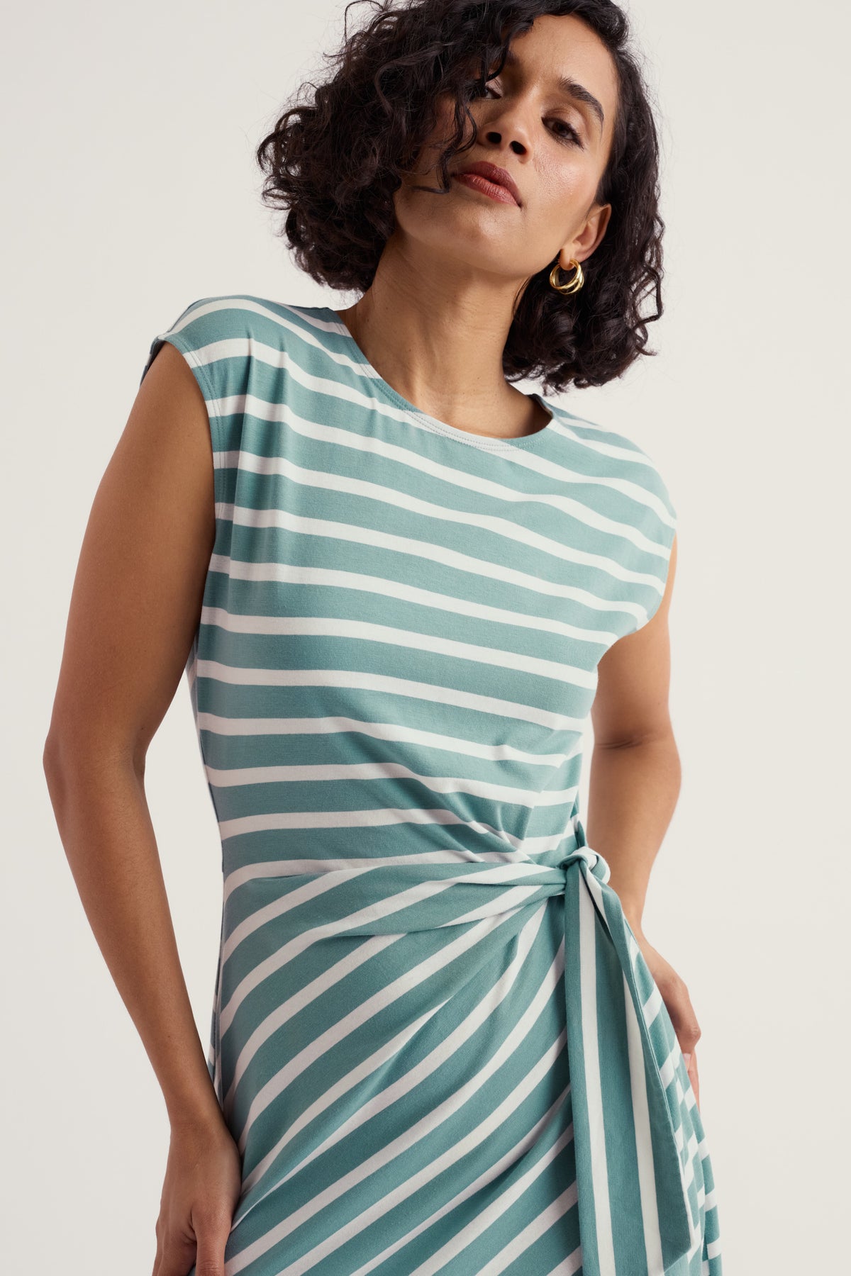 Fettling Jersey Tie Detail Midi Dress