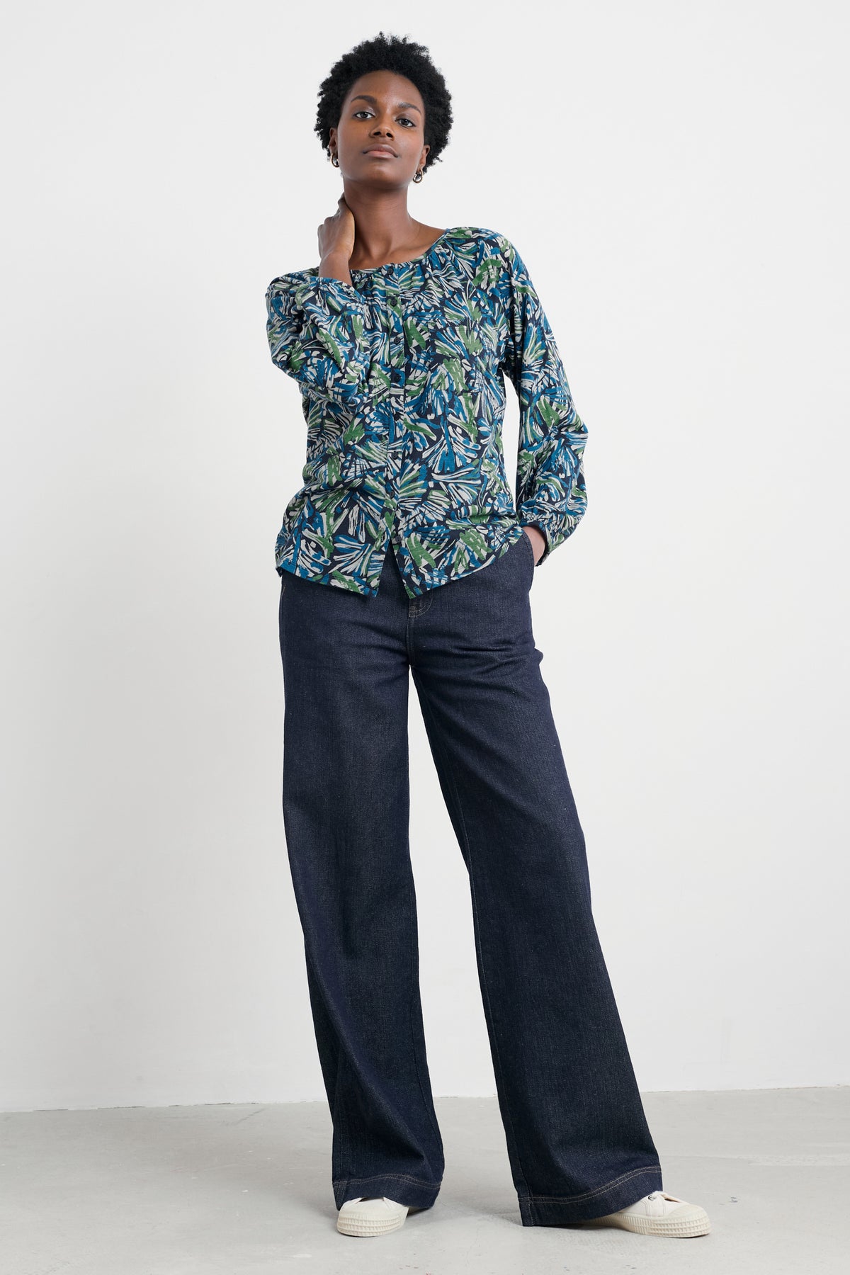 Mallow Button Through Jersey Top