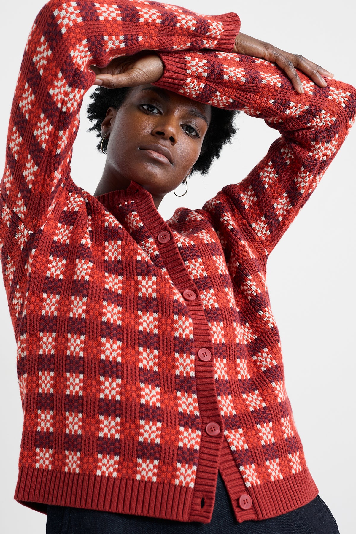 Kensa Organic Cotton Checked Cardigan
