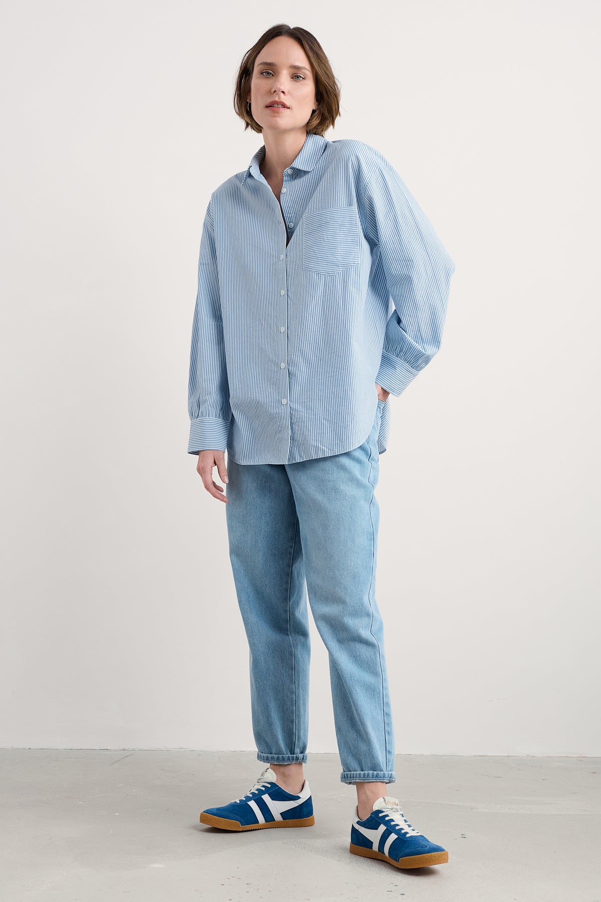 Sea Path Oversized Poplin Shirt