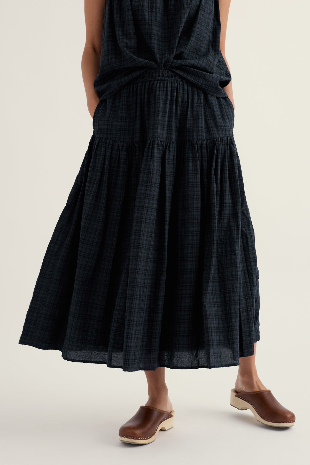 Purslane Tiered Midi Skirt