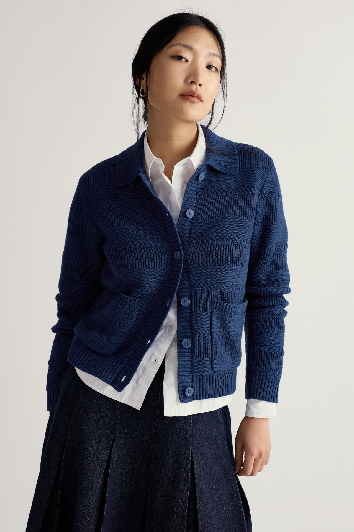 Nut Lane Organic Cotton Collared Cardigan