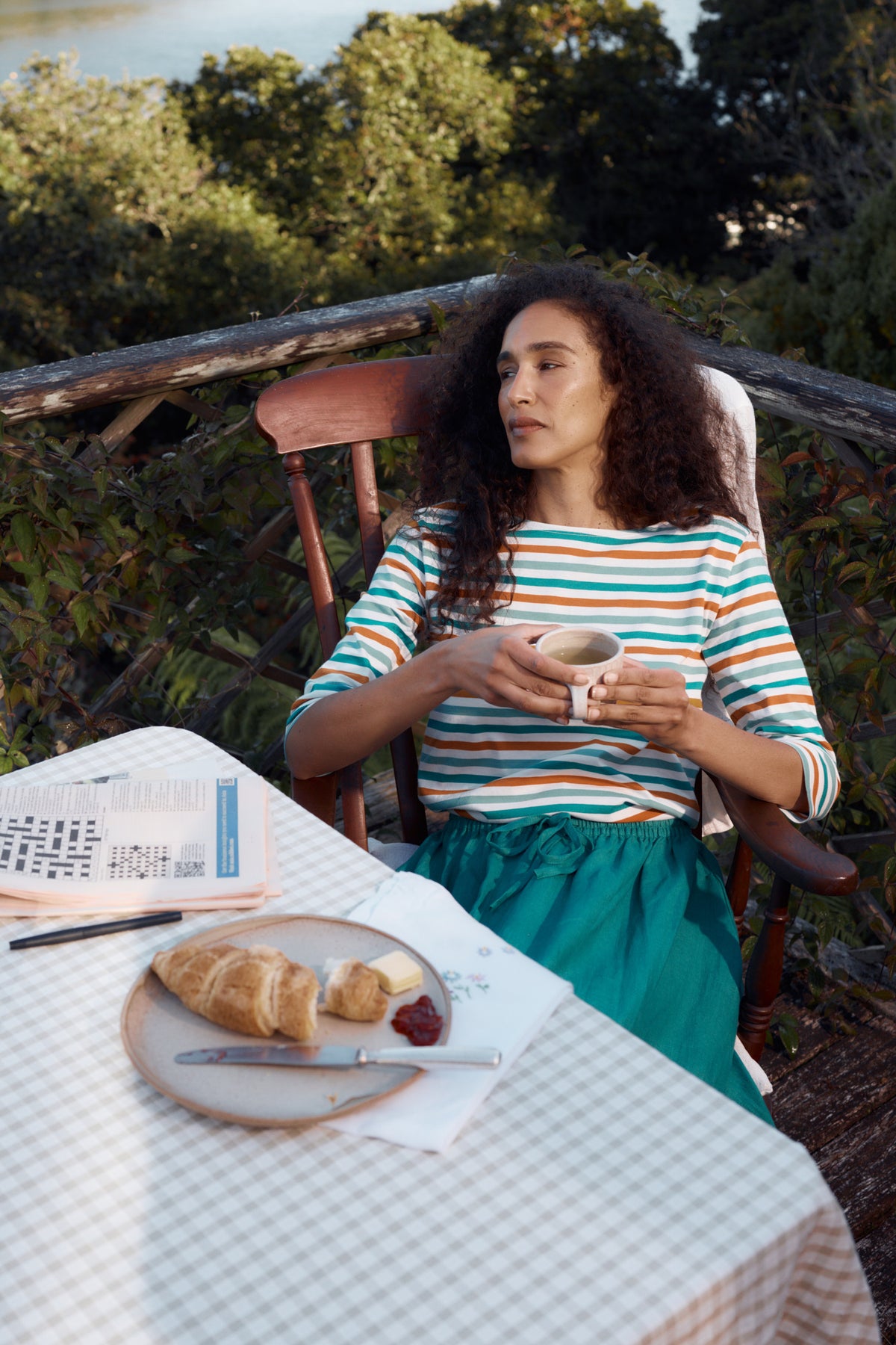 Sailor 3/4 Sleeve Top in GOTS-Certified Organic Cotton Jersey