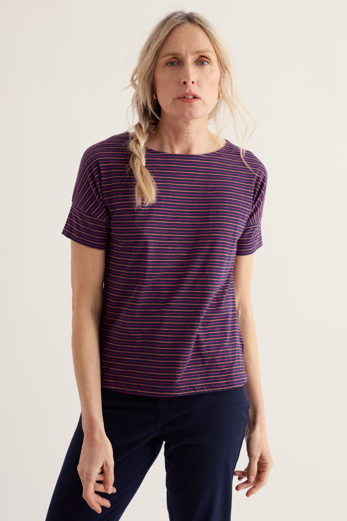 Bryher View Stripe T-Shirt in GOTS Organic Cotton