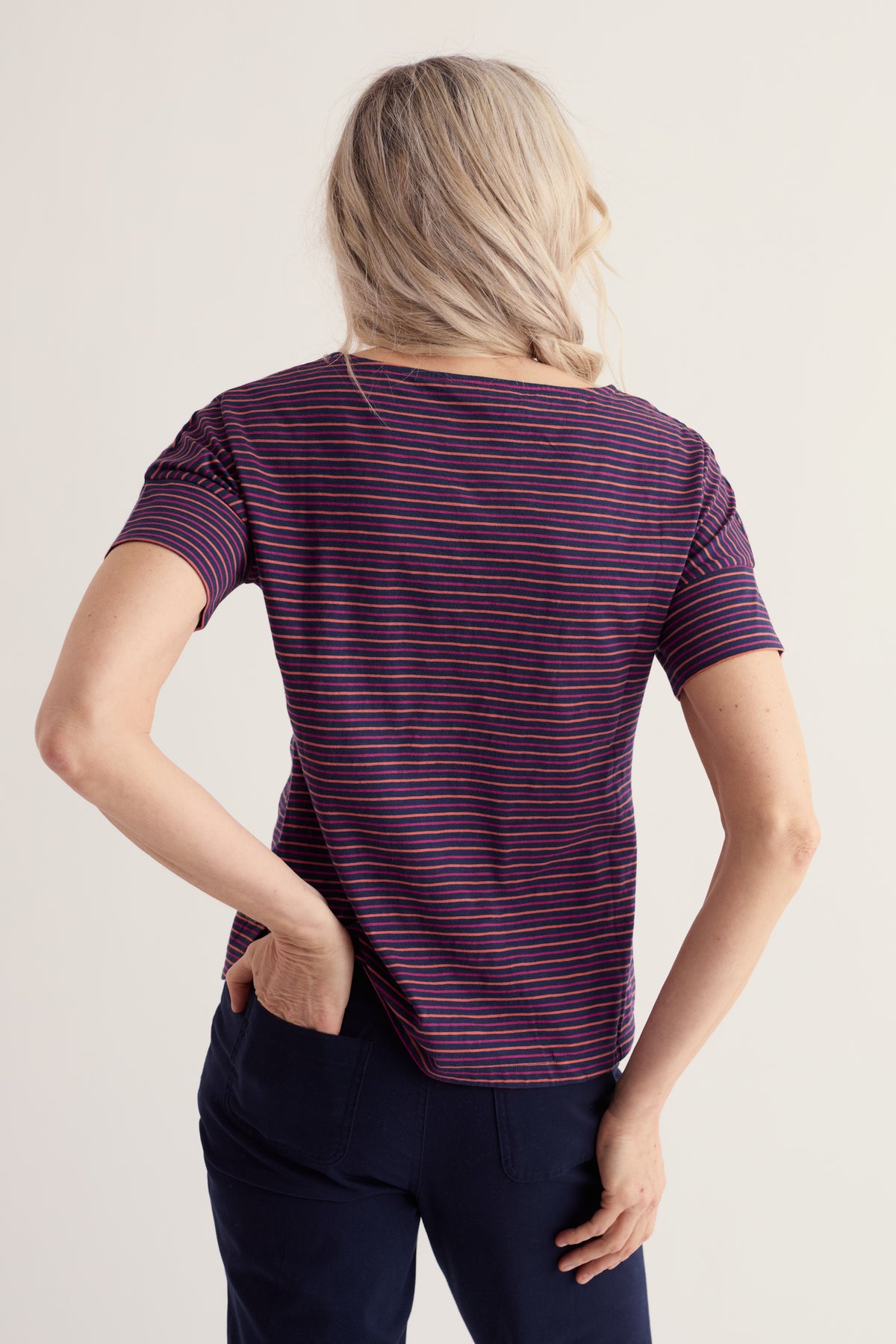 Bryher View Stripe T-Shirt in GOTS Organic Cotton